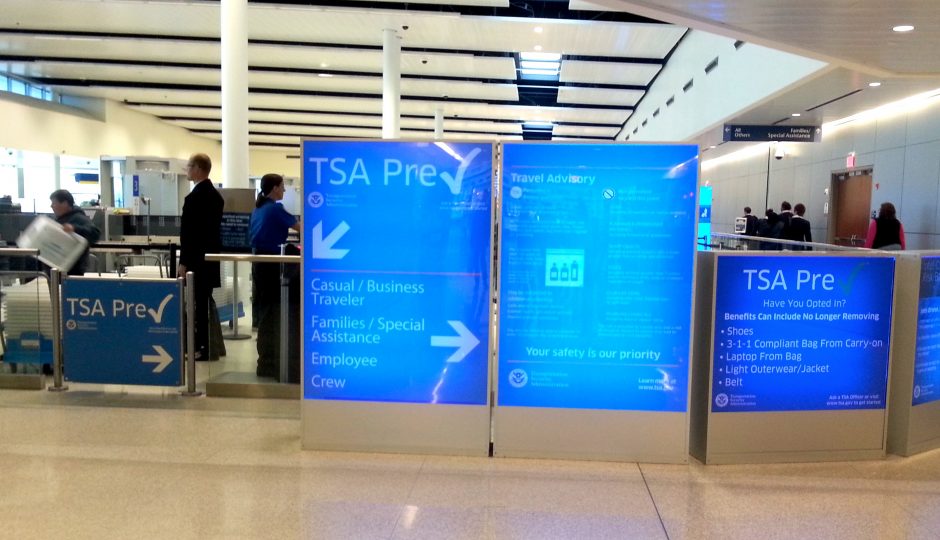 TSA Pre signs